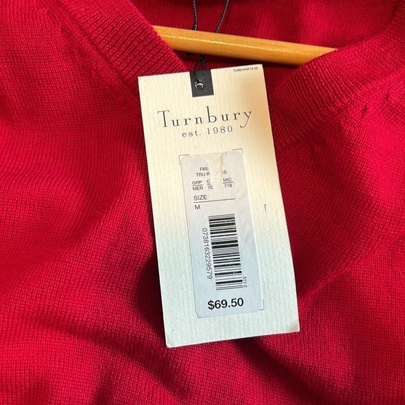 Turnbury Extra Fine Merino Wool V neck sweater size M NWT - Picture 6 of 9